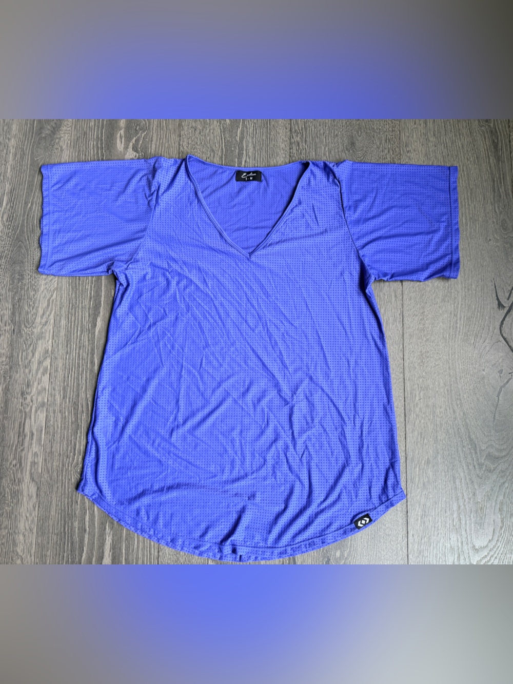 Exotica Blue Basketball Bball Mesh V-Neck Boyfriend Tee